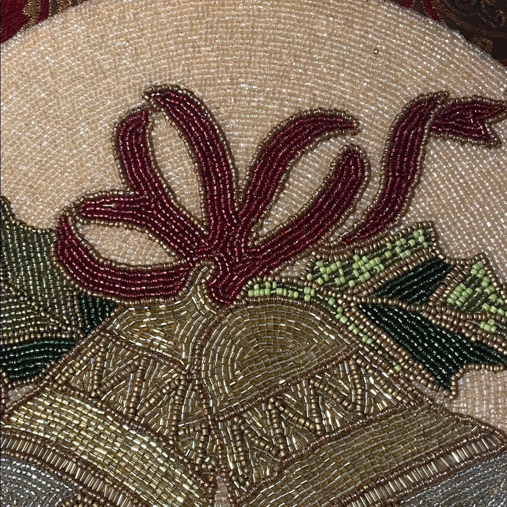 6 Nicole Miller Beaded Holiday Bells Placements - Picture 4 of 6
